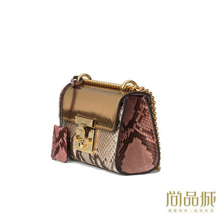 正品直邮Gucci古奇2016新款女包蟒蛇皮单肩包409487EE0AG8275
