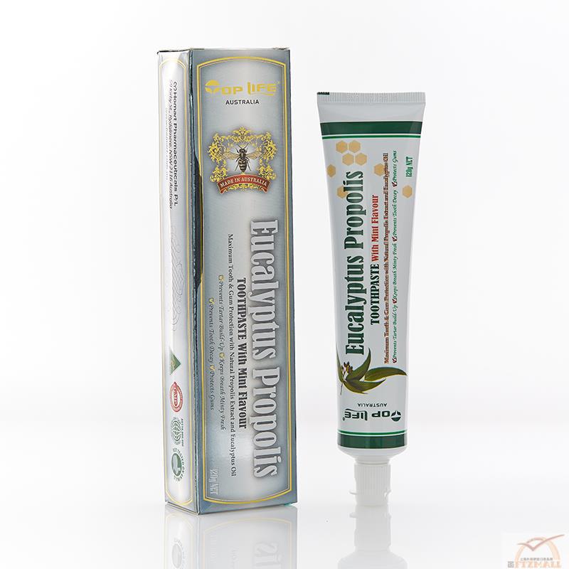 澳大利亚进口蜂胶牙膏-Top Life特•维康 尤加利蜂胶牙膏 120克/支(薄荷味) 澳大利亚进口蜂胶牙膏-Top Life特•维康 尤加利蜂胶牙膏 120克/支(薄荷味)