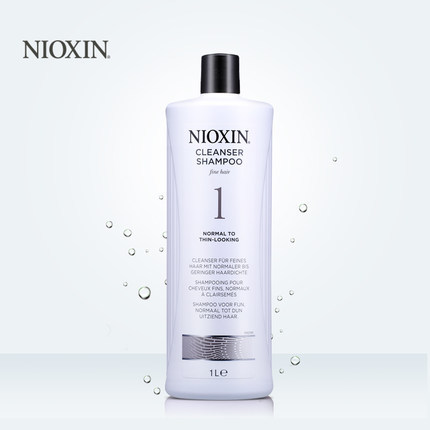 美国正品 进口防脱发生发NIOXIN丽康丝1号洗发水1L针对少量脱发