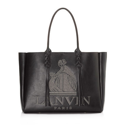 正品直邮Lanvin浪凡2016新款女包光面牛皮与铆钉手提包45290782aq 正品直邮Lanvin浪凡2016新款女包光面牛皮与铆钉手提包45290782aq