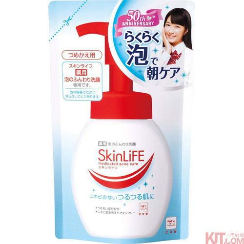日本进口牛乳石碱洁面乳-COW牛牌洁面乳 SKINLIFE 祛痘控油 牛乳石碱 泡沫洁面乳180ml