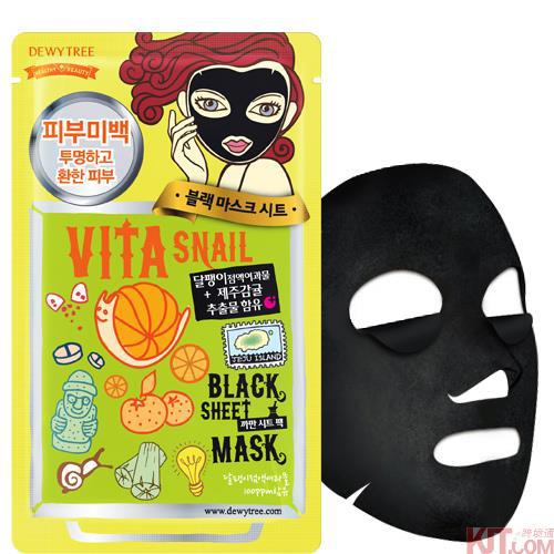 【韩贵人】Dewy Tree 自然晨露美白修复蜗牛柑橘黑炭面膜 单片 【韩贵人】Dewy Tree 自然晨露美白修复蜗牛柑橘黑炭面膜 单片