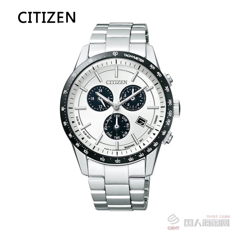 日本进口男士手表-西铁城CITIZEN COLLECTION三眼计时光动能电波男表 BL5594-59A(银色) 日本进口男士手表-西铁城CITIZEN COLLECTION三眼计时光动能电波男表 BL5594-59A(银色)