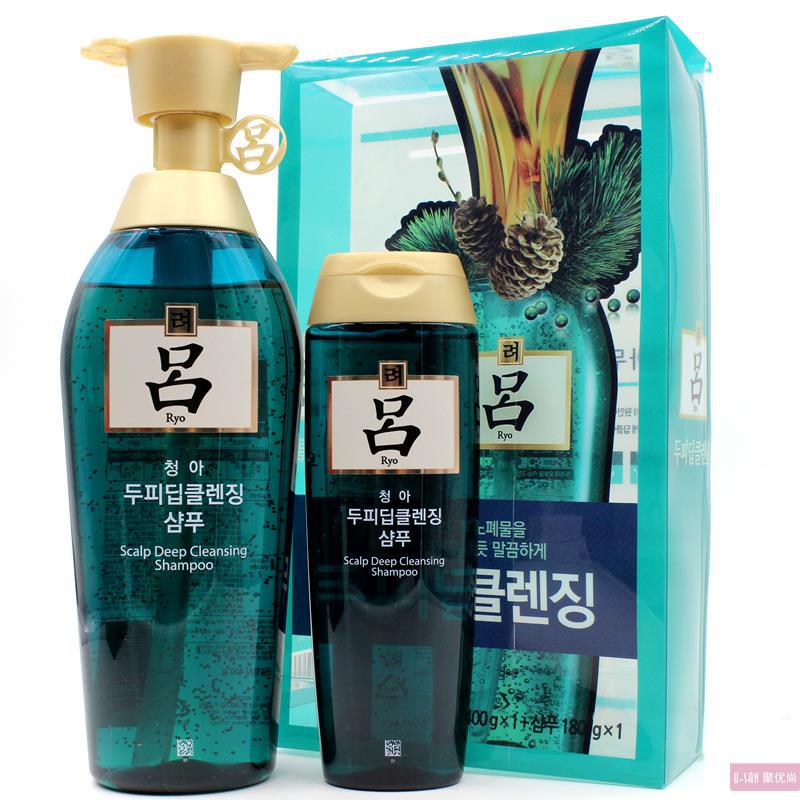 韩国 Ryo/吕 洗发水/洗发膏套装 清爽 控油 去屑 防脱发 /180ml 绿吕
