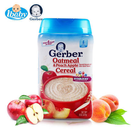美国Gerber嘉宝米粉2段 香桃苹果燕麦米粉 米糊 227g 美国Gerber嘉宝米粉2段 香桃苹果燕麦米粉 米糊 227g