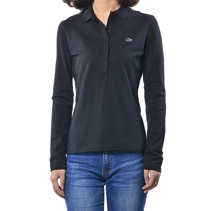 Lacoste 鳄鱼新款女士修身显瘦polo衫 长袖T恤 slim fit 1775