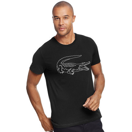 Lacoste/拉科斯特男装 2016春夏新款舒适鳄鱼图案圆领T恤