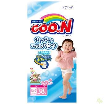 【四叶草】日本原装进口 GOO.N 大王 拉拉裤 标准装 XL38片 女宝宝用