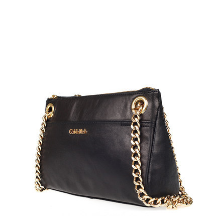 Calvin Klein/凯文克莱新款黑色金色链单肩斜挎女包 H3GEB1P Calvin Klein/凯文克莱新款黑色金色链单肩斜挎女包 H3GEB1P