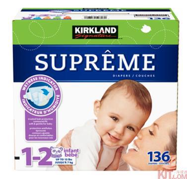 美国进口婴儿尿不湿-KIRKLAND 柯克蓝优质尿不湿136片装(小号) 美国进口婴儿尿不湿-KIRKLAND 柯克蓝优质尿不湿136片装(小号)