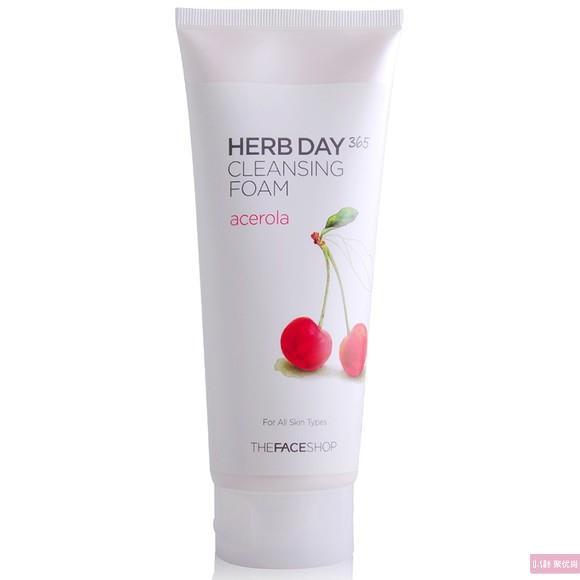 韩国 THE FACE SHOP/菲诗小铺 每日草本 樱桃 泡沫 洁面膏 170g