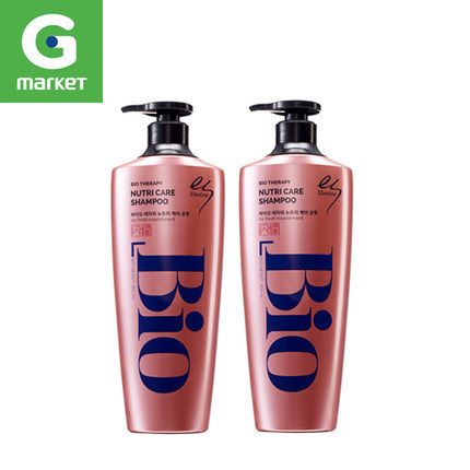 韩国正品 [ELASTINE]BIO营养修护清爽滋润洗发水600mlx2 粉色