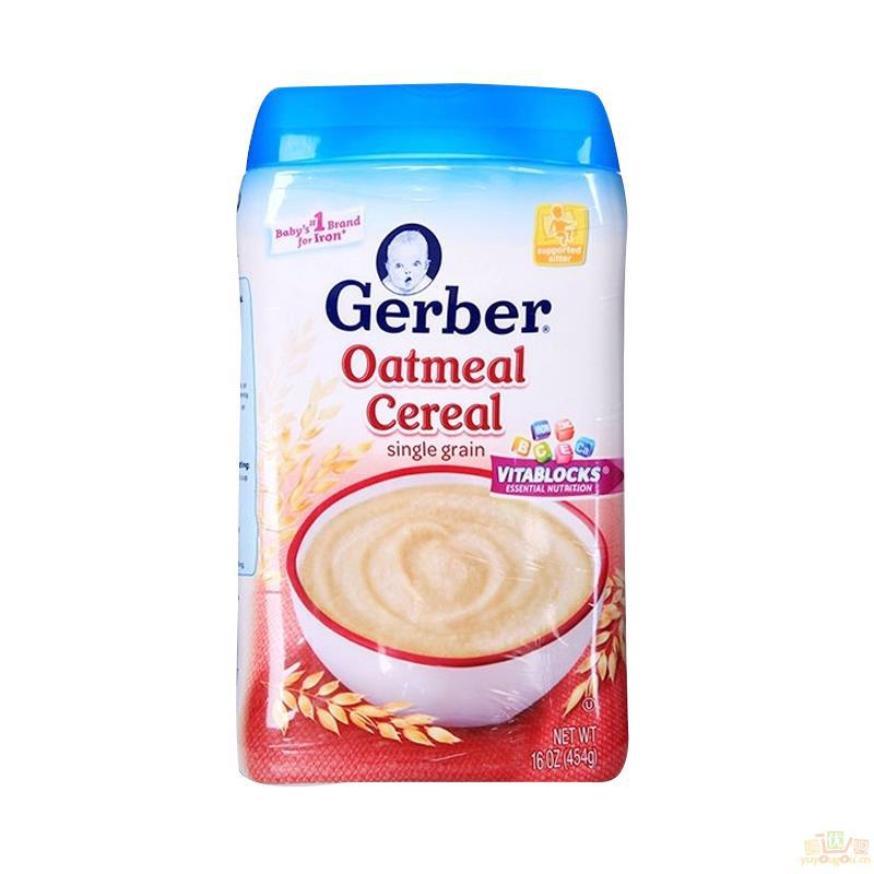 美国Gerber嘉宝婴幼儿2段燕麦米粉 454g