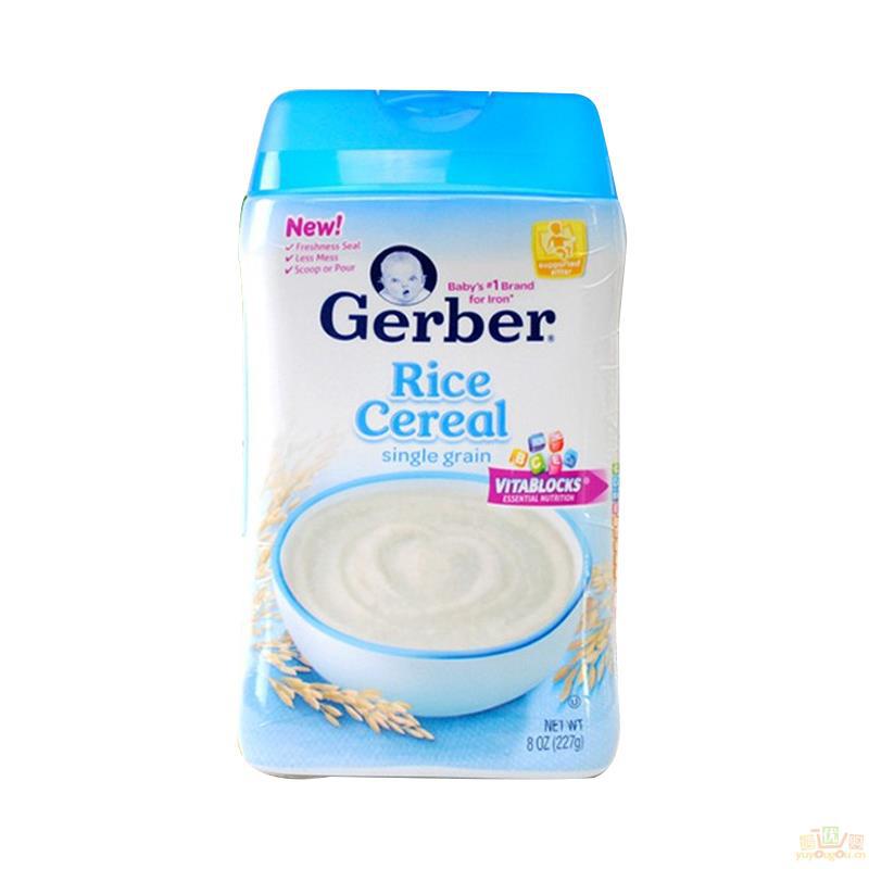 美国Gerber嘉宝婴幼儿1段谷物大米米粉 227g