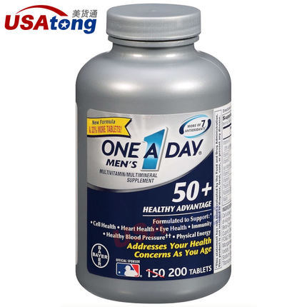 Bayer One A Day男性综合复合维生素矿物质50岁以上200粒 Bayer One A Day男性综合复合维生素矿物质50岁以上200粒