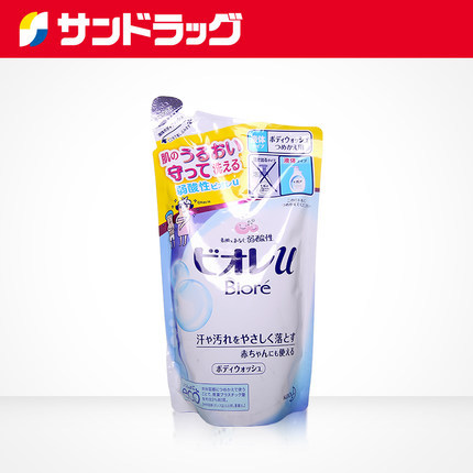 Sundrug花王碧柔沐浴露绵密泡沫弱酸性滋润保湿 380ml超值替换装