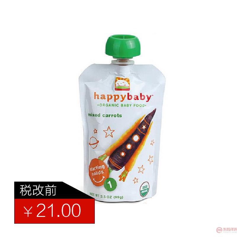 美国进口胡萝卜泥-Happy Baby禧贝 1段胡萝卜泥99g 美国进口胡萝卜泥-Happy Baby禧贝 1段胡萝卜泥99g