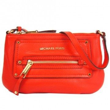 MICHAEL KORS  GILMORE 拉炼造型荔枝皮革斜背包台湾官网直邮进口