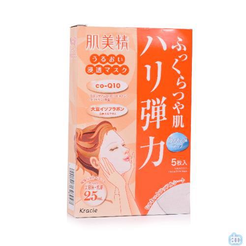 日本进口滋润浸透面膜-Kracie肌美精滋润浸透面膜 滋润浸透富弹性面膜5片