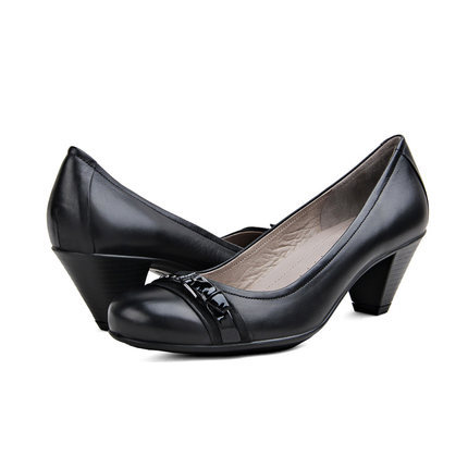 春夏新款 ECCO爱步女鞋通勤休闲舒适透气柔软牛皮粗高跟皮鞋