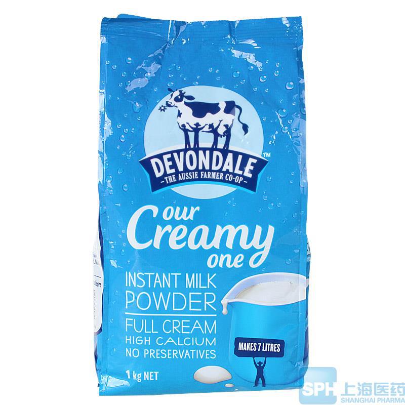 德运Devondale高钙全脂奶粉1kg 澳洲德运奶粉中老年成人奶粉