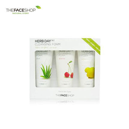 韩国正品The Face Shop菲诗小铺泡沫洁面乳170ml*3组合装天然草本 韩国正品The Face Shop菲诗小铺泡沫洁面乳170ml*3组合装天然草本