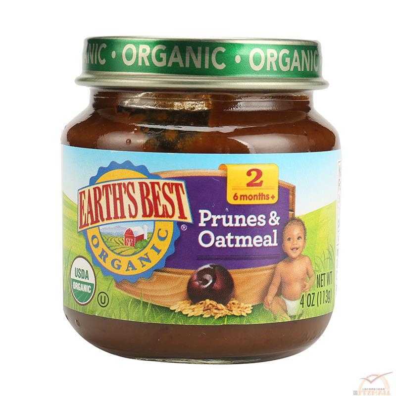 EARTH S BEST 爱思贝 果泥 2段燕麦西梅泥(6个月以上) 113克(4安士)/瓶