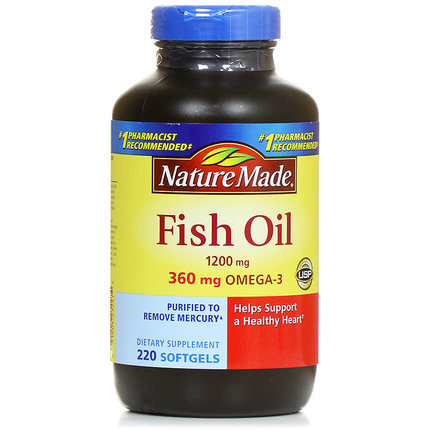 美国Nature Made深海鱼油软胶囊220粒 中老年 原装进口欧米
