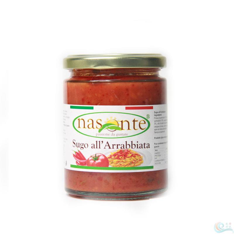 意大利劲辣番茄酱 Nasonte SUGO ALL‘ ARRABIATA GR 纳颂蒂280g 意大利劲辣番茄酱 Nasonte SUGO ALL‘ ARRABIATA GR 纳颂蒂280g