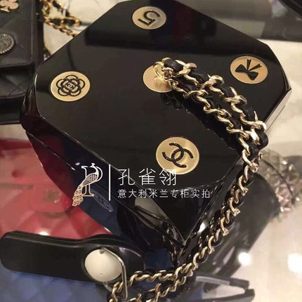 Chanel/香奈儿chanel女包16春款黑色骰子造型个性链条单肩包 Chanel/香奈儿chanel女包16春款黑色骰子造型个性链条单肩包