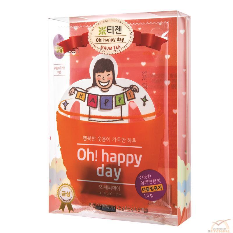 韩国进口大吉岭红茶-Teazen 幸福日 大吉岭红茶 可爱卡通茶包 7.5克/橙色