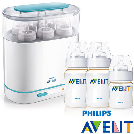 PHILIPS AVENT 三合一蒸气消毒锅+PES防胀气奶瓶2大1小超值组