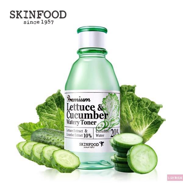韩国 SKIN FOOD/思亲肤 莴苣 黄瓜 沁颜 化妆水 补水保湿 180ml 韩国 SKIN FOOD/思亲肤 莴苣 黄瓜 沁颜 化妆水 补水保湿 180ml