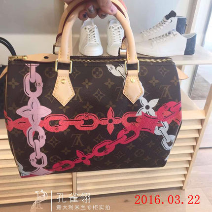 Louis Vuitton路易威登lv女包16春款印花拉链手提包 限量款M41989 Louis Vuitton路易威登lv女包16春款印花拉链手提包 限量款M41989