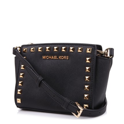 Michael Kors/MK/迈克科尔斯纯皮十字纹迷你铆钉笑脸包 女包 Michael Kors/MK/迈克科尔斯纯皮十字纹迷你铆钉笑脸包 女包