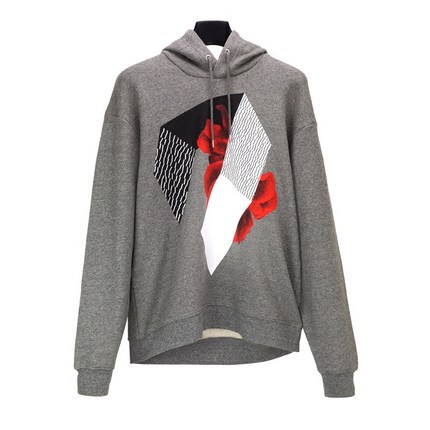 正品 MCQ麦昆16年春夏男士时尚不规则印花连帽卫衣 373121 RGR13