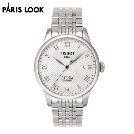 Tissot天梭 银色不锈钢自动机械罗马数男士运动手表T41.1.483.33