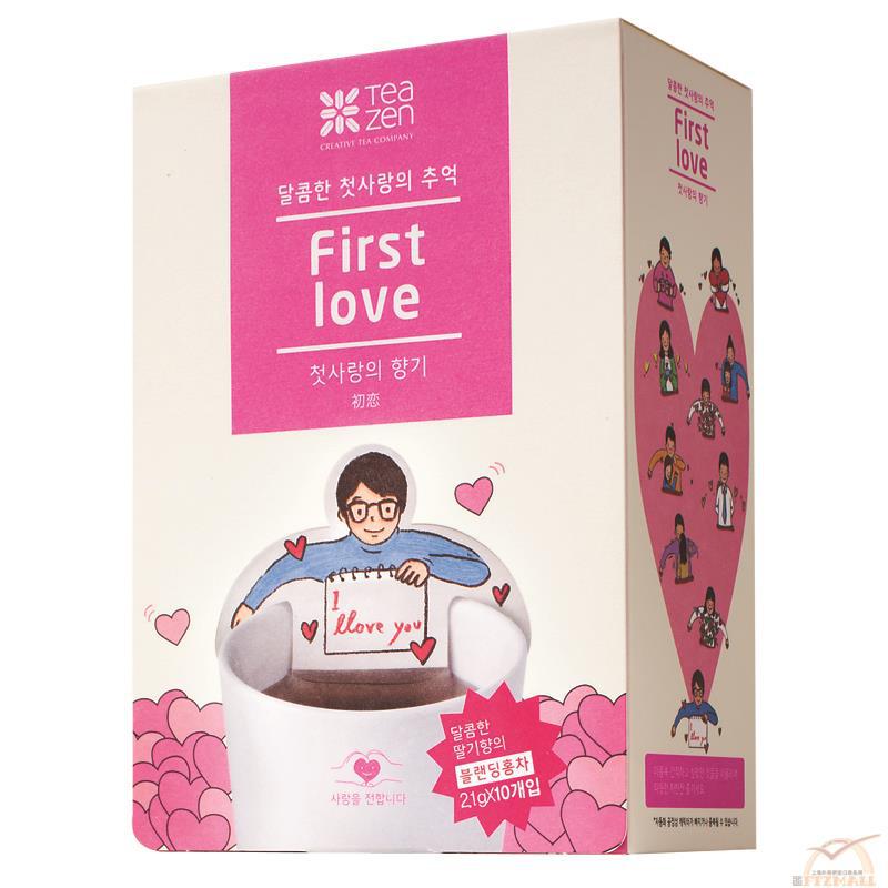 韩国进口红茶茶包-Teazen 初恋 草莓红茶 可爱卡通茶包 18克/粉红色