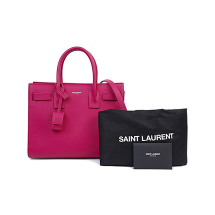 YSL/圣罗兰香港现货简约纯色时尚女包玫红女士手提包398710 B680J