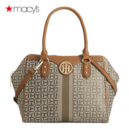Tommy Hilfiger女士经典花纹欧美手提单肩斜挎包Macy's2612543362 Tommy Hilfiger女士经典花纹欧美手提单肩斜挎包Macy's2612543362