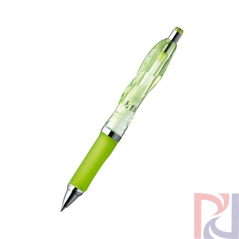 日本原装 斑马Zebra nu Spiral圆珠笔0.7mm(三角圆形握柄) 透明淡绿色