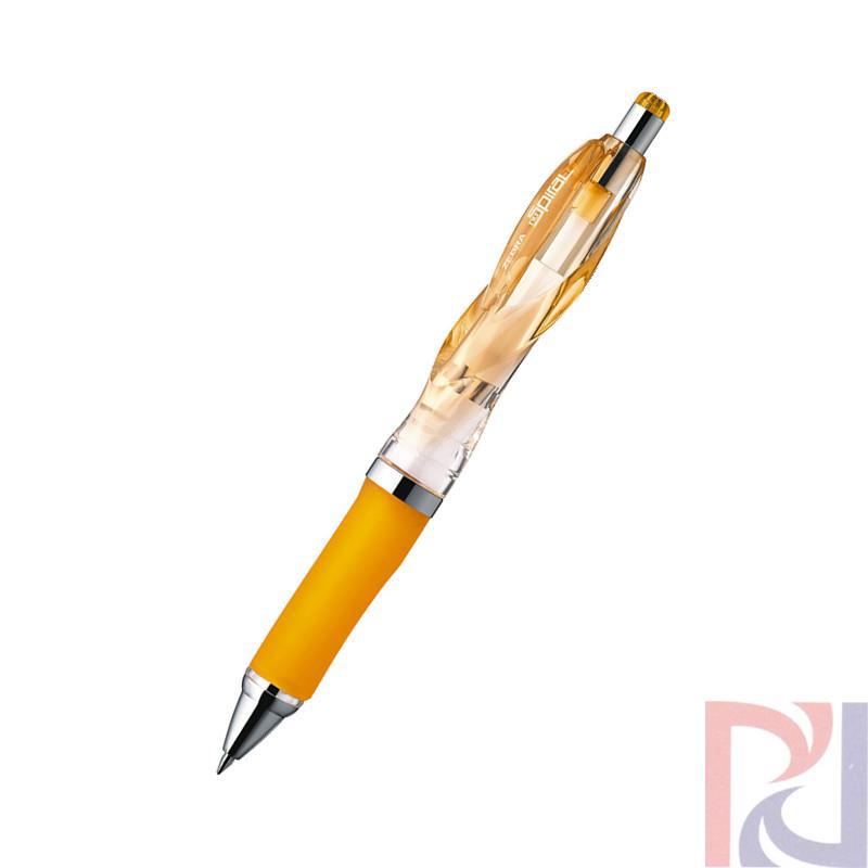 日本原装 斑马Zebra nu Spiral圆珠笔0.7mm(三角圆形握柄) 透明橙色