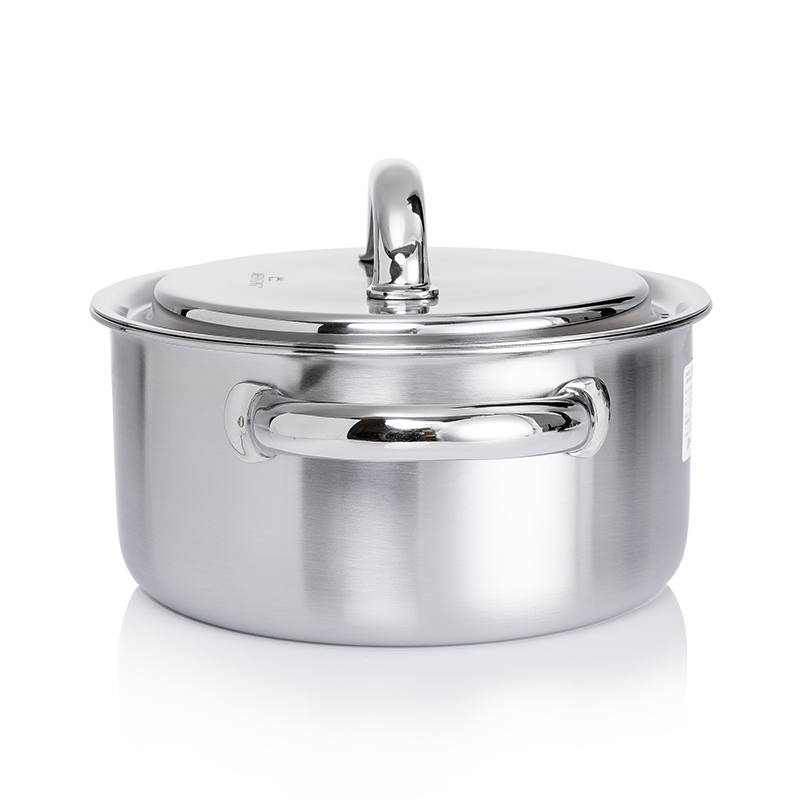 韩国进口铁陶瓷汤锅-QUEENSENSE三层附底优质导热不锈钢汤锅
