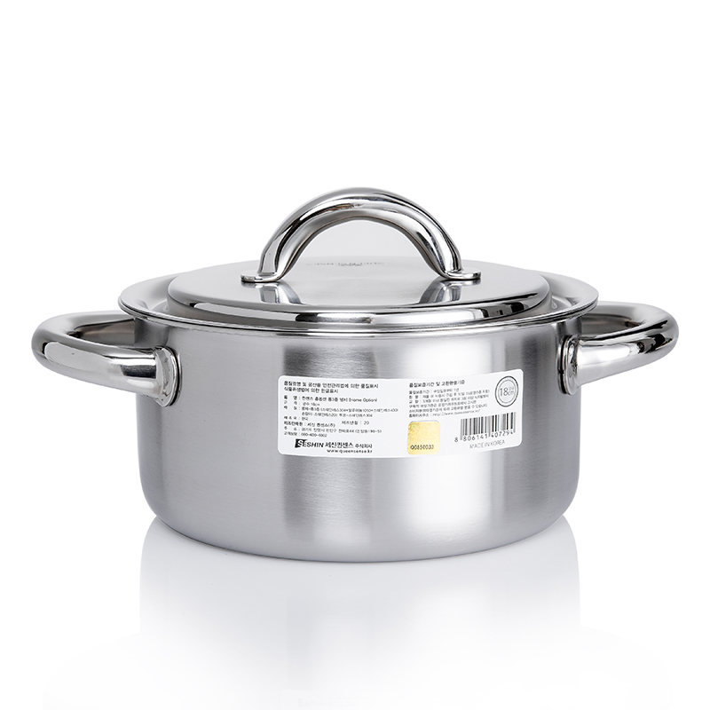 韩国进口铁陶瓷汤锅-QUEENSENSE三层附底优质导热不锈钢汤锅