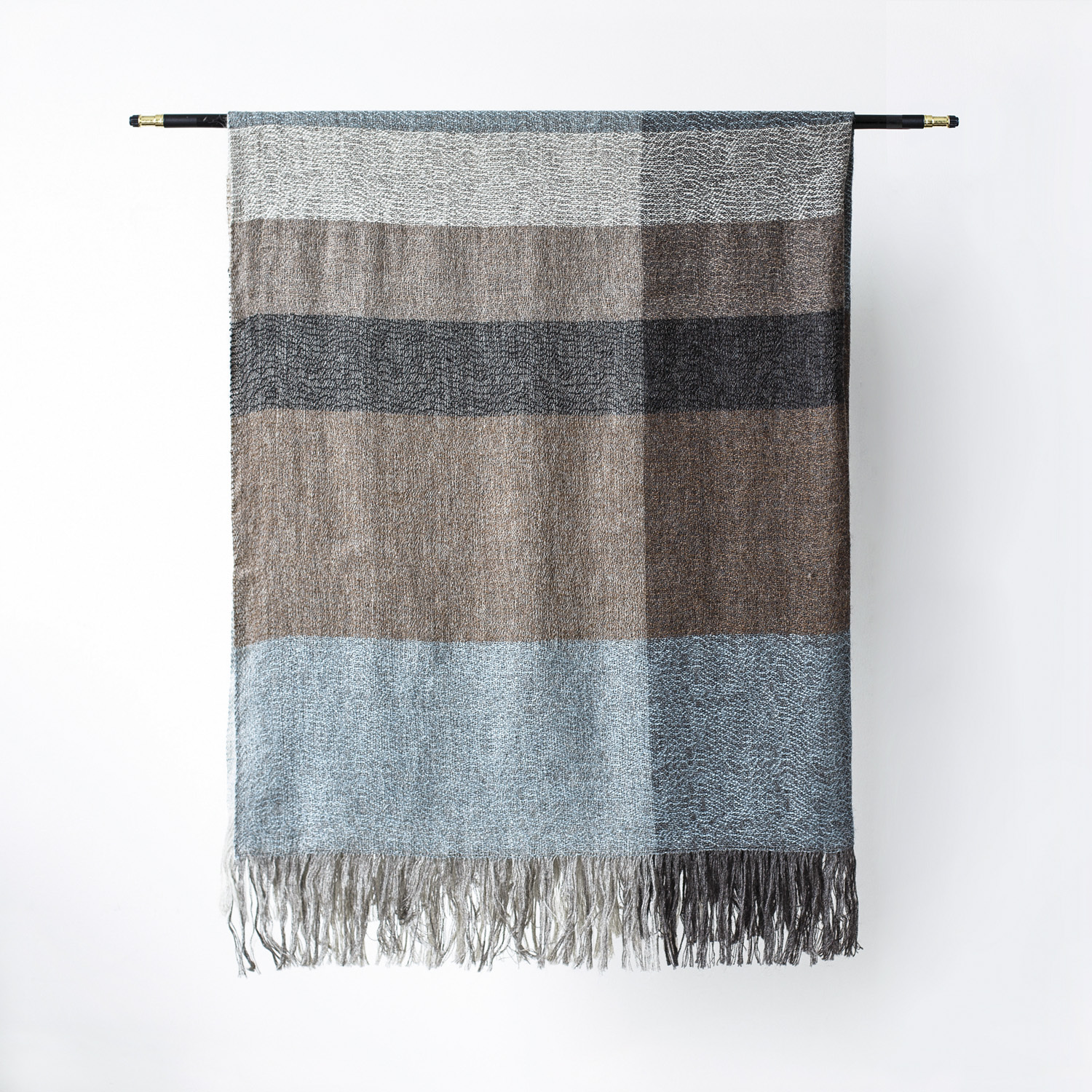 新西兰进口全棉盖毯-原装进口全棉盖毯-Stansborough简约块状盖毯