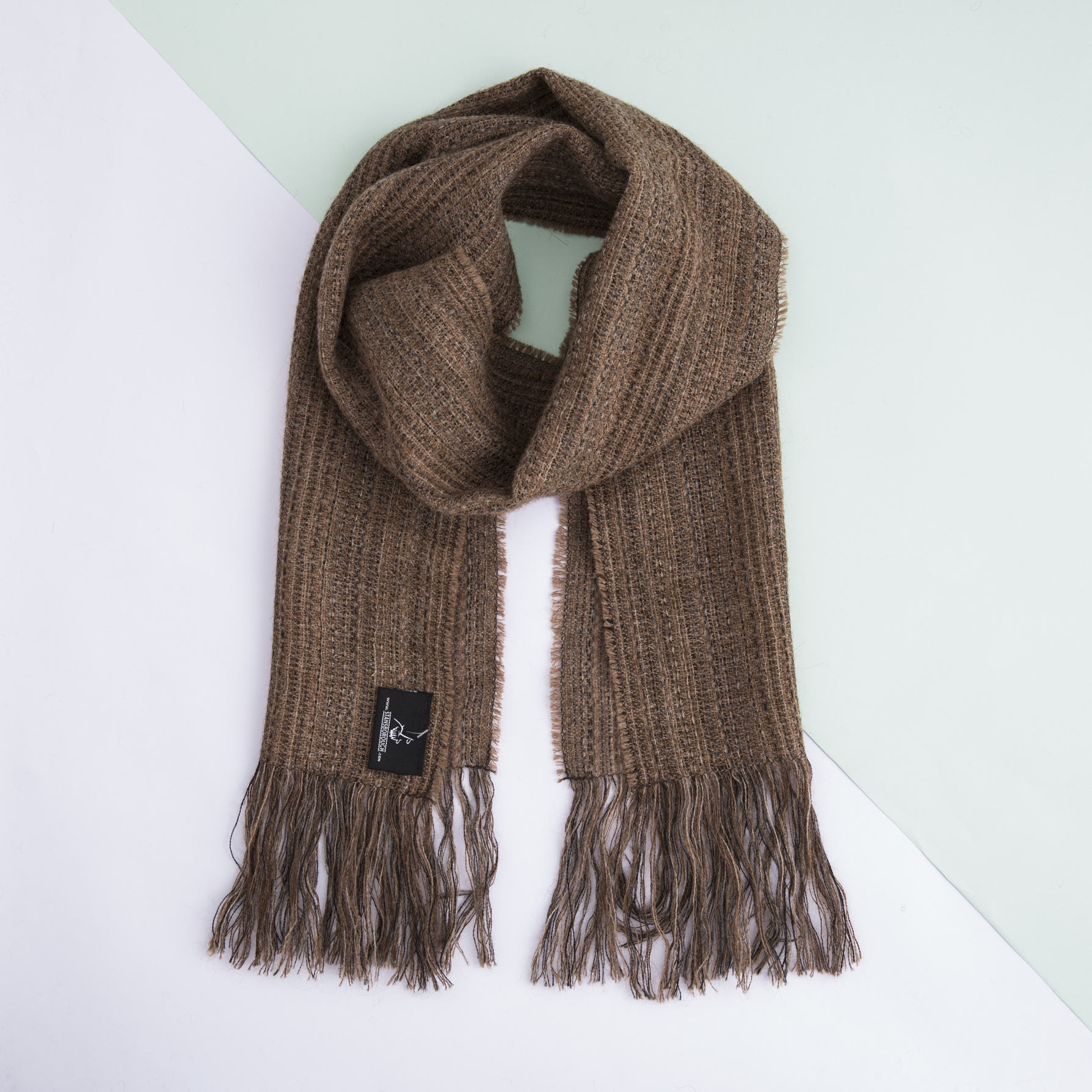 新西兰进口棉麻围巾-Stansborough棕色编织围巾 - 棉麻围巾 新西兰进口棉麻围巾-Stansborough棕色编织围巾 - 棉麻围巾