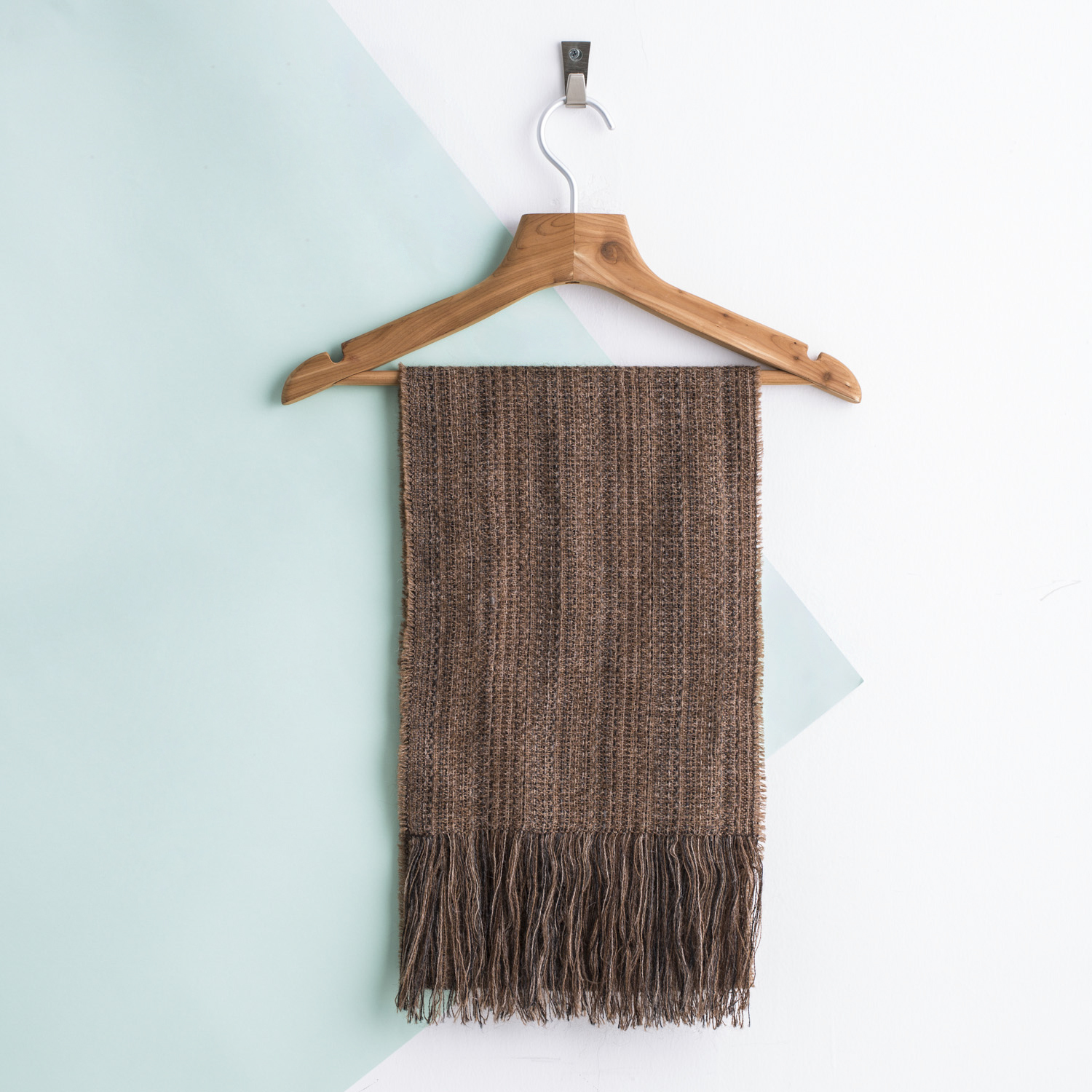 新西兰进口棉麻围巾-Stansborough棕色编织围巾