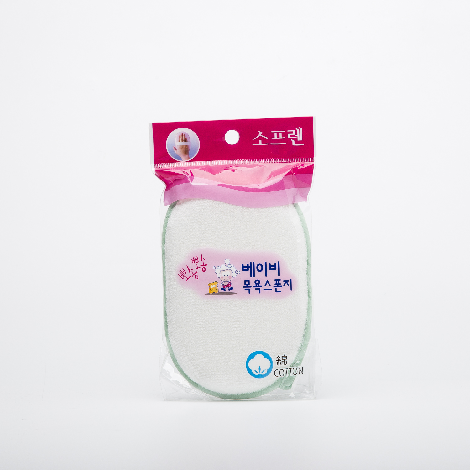 韩国进口婴儿洗浴海绵-Sofrien品牌婴儿洗浴海绵16x10x2cm1个装