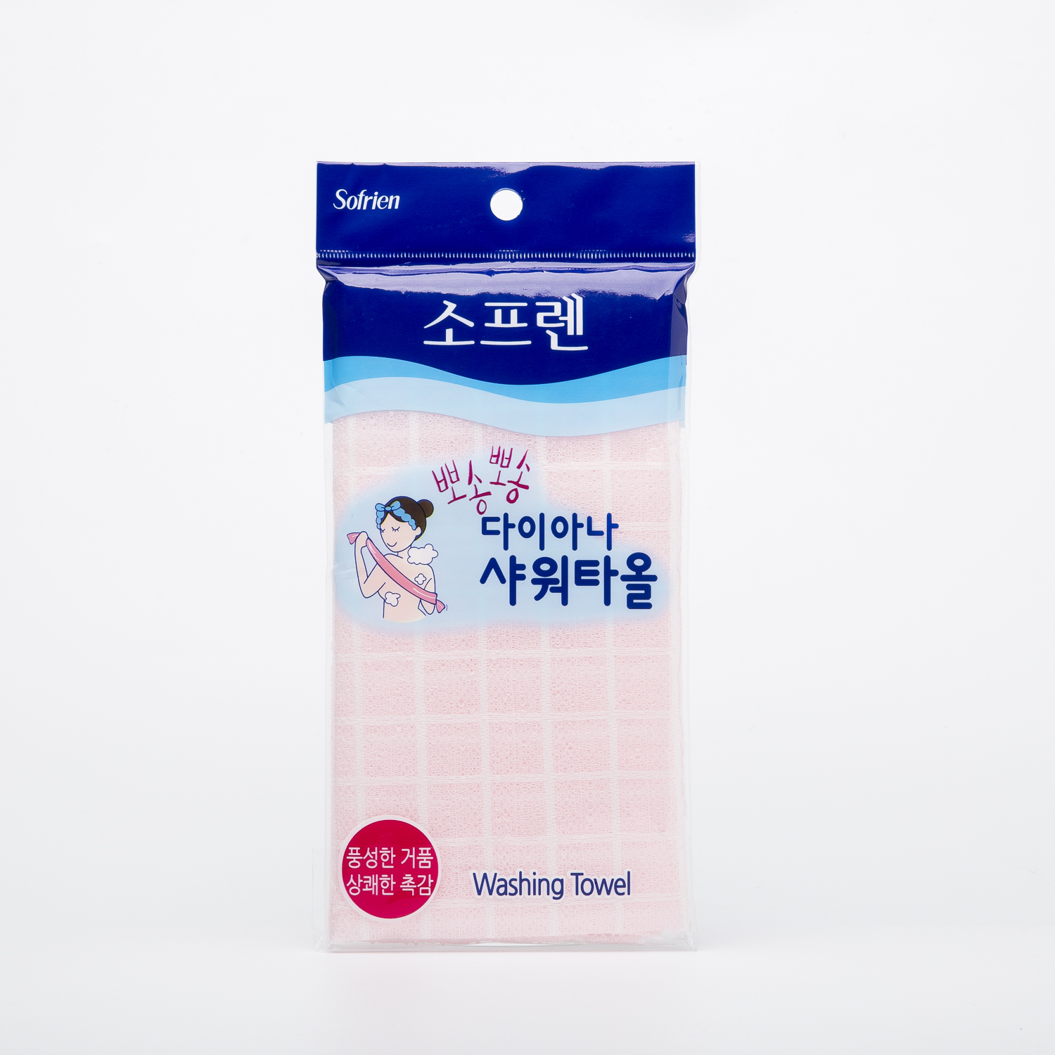 进口韩式搓澡巾-Sofrien品牌戴安娜搓澡巾100x30cm格子1个装