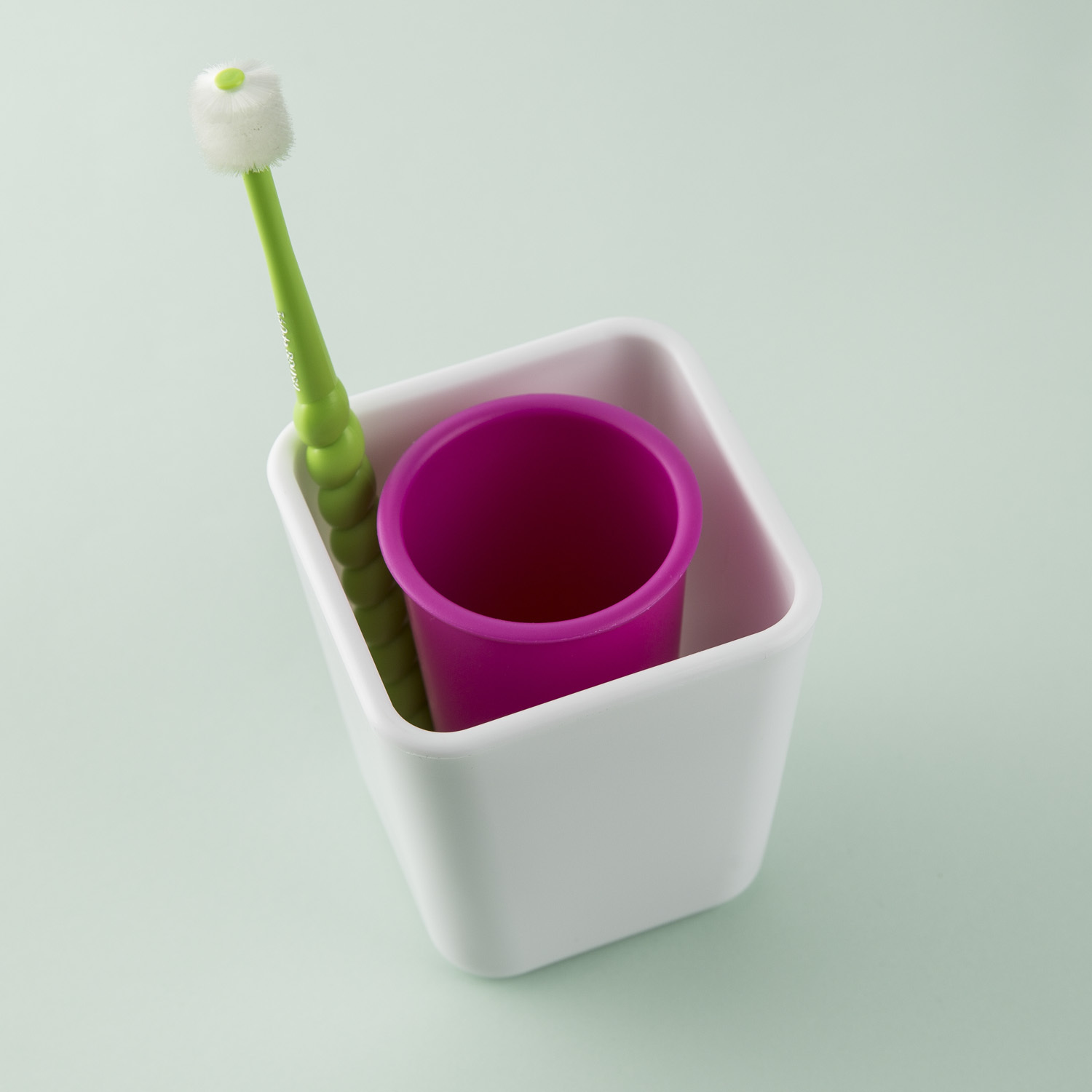 韩国进口创意刷牙杯-韩国ZEEBE方杯形牙刷牙膏杯1个装